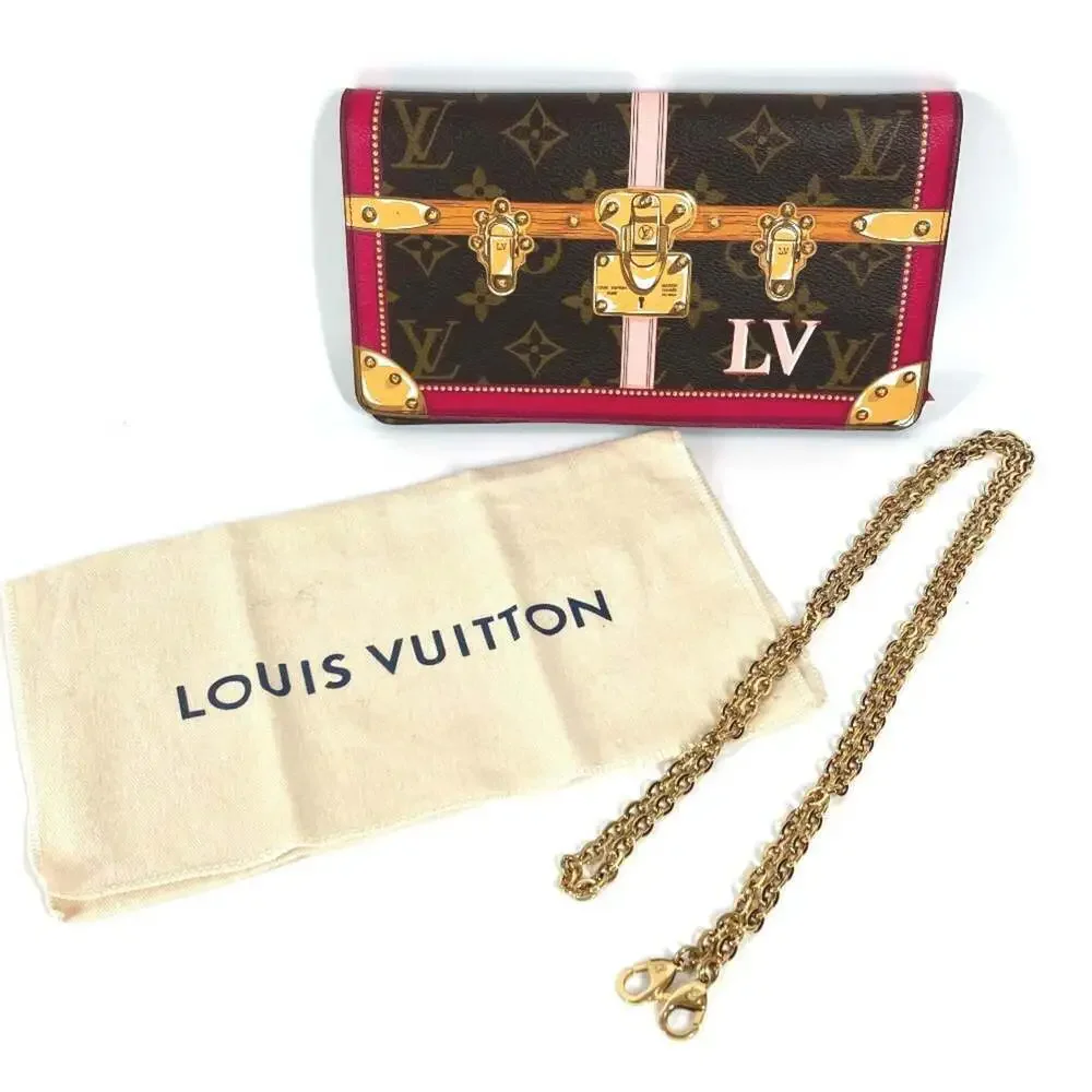 LOUIS VUITTON Authentic Brown Monogram Canvas Pochette Shoulder Bag